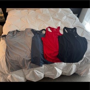 Gymshark golds gym shirt and Jed North tanks